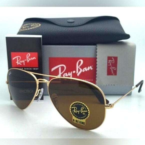 LIKE NEW RayBan Aviator RB3025 Brown Lens Ray ban Sunglasses - Picture 10 of 15